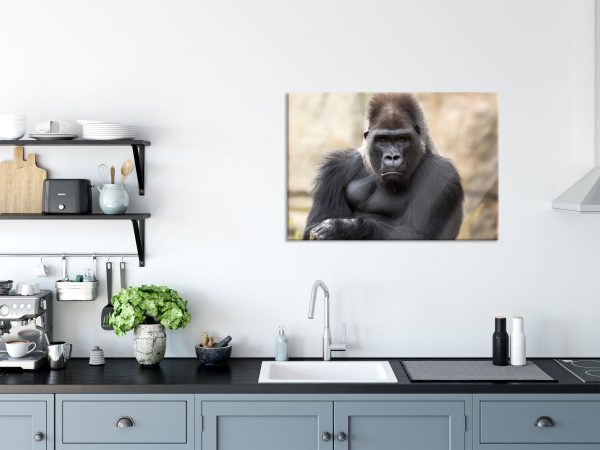 gelangweilter Gorilla, Glasbild Mode – Bild 3