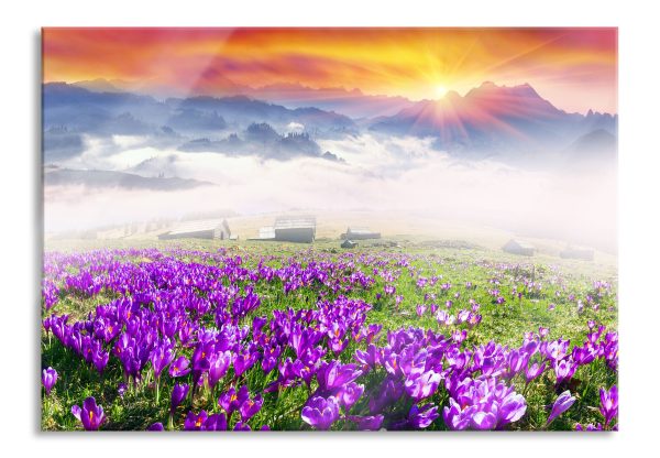 Sonnenaufgang im Karpaten Gebirge, Glasbild Verkauf
