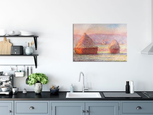 Claude Monet - Heuhaufen, Glasbild Im Angebot – Bild 3
