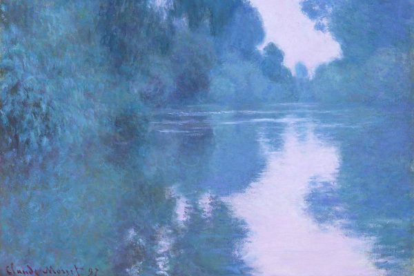 Claude Monet - Morgen an der Seine nahe Giverny, Glasbild Jetzt online – Bild 5