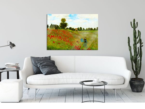 Claude Monet - Felder um Argenteuil, Glasbild Angebot – Bild 2