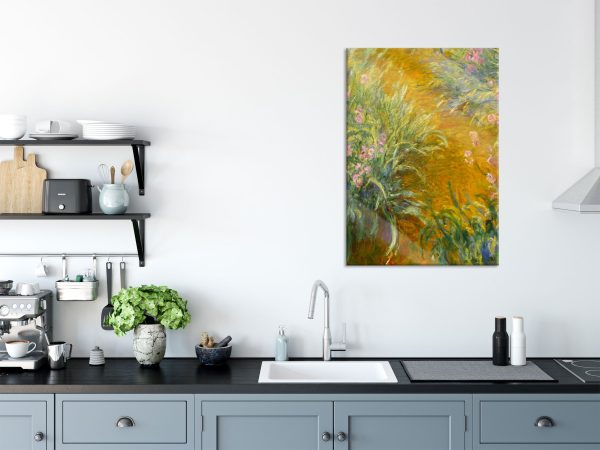 Claude Monet - Weg durch die Schwertlilien, Glasbild Jetzt online – Bild 3