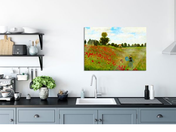 Claude Monet - Felder um Argenteuil, Glasbild Angebot – Bild 3