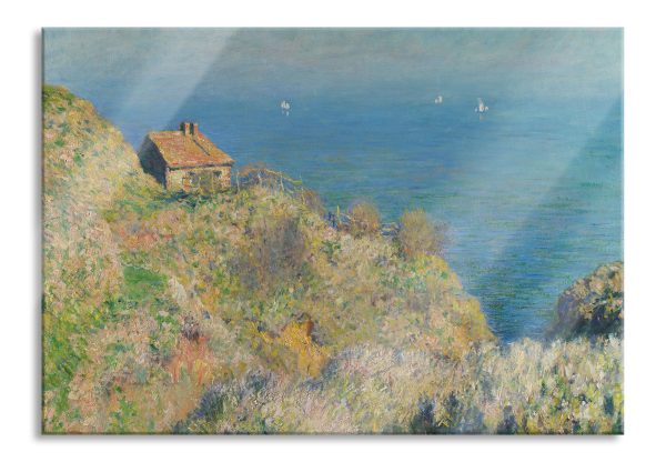 Claude Monet - Die Hütte des Zollwächters, Glasbild Mode
