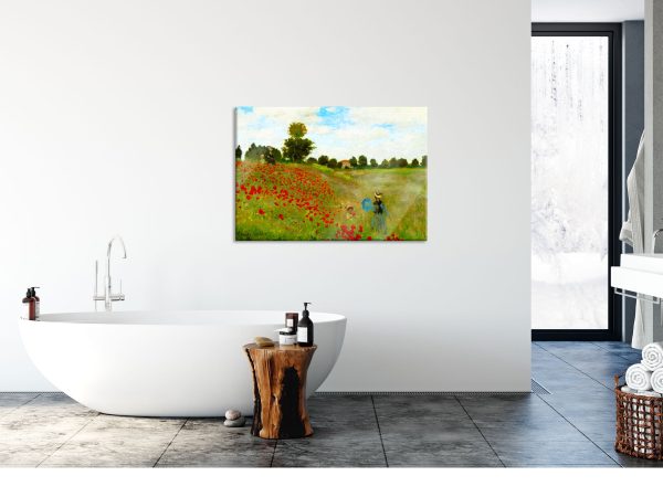 Claude Monet - Felder um Argenteuil, Glasbild Angebot – Bild 4