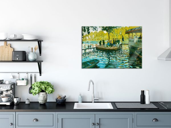 Claude Monet - Badende in La Grenouillère, Glasbild Verkauf – Bild 3