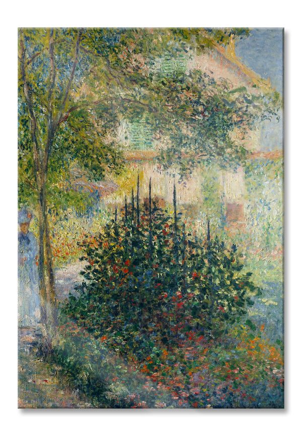 Claude Monet - Camille Monet im Garten in Argenteuil, Glasbild Angebot