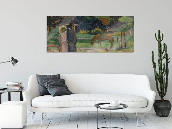 Paul Gauguin - Tahitische Landschaft , Glasbild Panorama Schn?ppchen – Bild 2