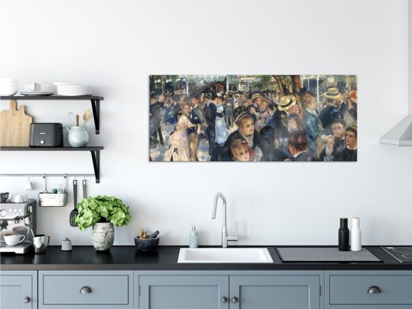 Pierre-Auguste Renoir - Bal du Moulin de la Galette, Glasbild Panorama Verkauf – Bild 3