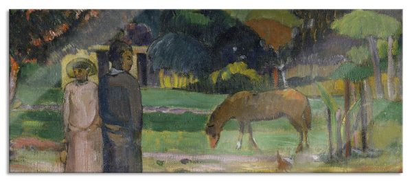 Paul Gauguin - Tahitische Landschaft , Glasbild Panorama Schn?ppchen